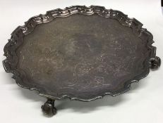 A good early Georgian silver salver with crested c