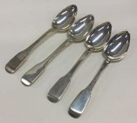 YORK: A set of four silver dessert spoons. 1821. B
