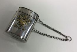 An unusual 19th Century silver box with lift-off l