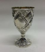 A fine quality chased silver goblet. London 1862.