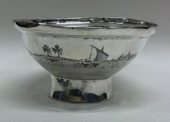 A rare Iraqi silver and niello bowl. Approx. grams