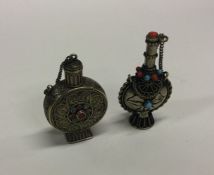 Two miniature Continental silver spice bottles. Ap