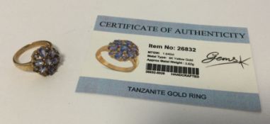 A tanzanite ring set in 9 carat. Approx. 3.62 grams. Est. £25 - £35