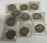 10 x Pre 1947 silver Half Crowns (coins). Est. £10