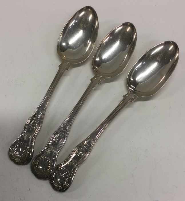 A good set of three Kings' pattern silver tablespo