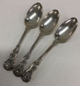 A good set of three Kings' pattern silver tablespo