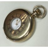 A gent's 9 carat Half Hunter pocket watch with whi