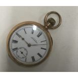 A gent's gold plated Waltham pocket watch. Est. £2