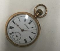 A gent's gold plated Waltham pocket watch. Est. £2