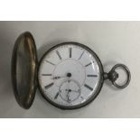 A Continental silver full Hunter pocket watch. Est