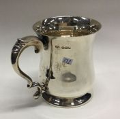 A good quality plain silver baluster shaped mug. S