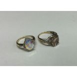 Two gold gem set rings. Approx. 7 grams. Est. £50