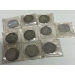 10 x Pre 1947 silver Half Crowns (coins). Est. £10