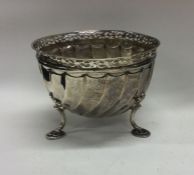 A heavy Victorian silver half fluted bowl with pie