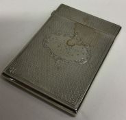 A good engine turned Victorian silver card case. B