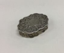 A large engraved silver vinaigrette. Birmingham 18