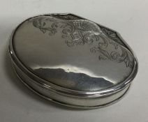 A George II bright cut hinged top box with engrave