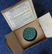 An Exeter World War II gas mask in box.