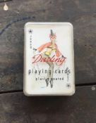 A vintage 'Darling' pin up playing cards in plasti