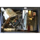 A tray containing engineering tools and spares.