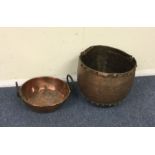 A large copper pan etc.