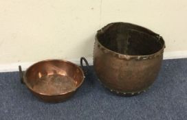 A large copper pan etc.