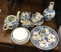 A collection of 'Delft' pottery ware.