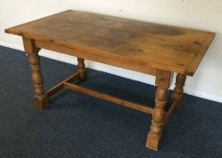 A pine refectory table.