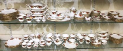 A large 'Old Country Roses' dinner and tea service