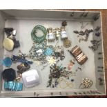 A collection of earrings and costume jewellery.