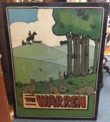 An old painted pub sign entitled 'The Warren'.