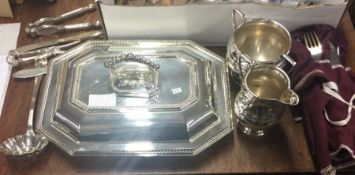 A good collection of silver plated ware.