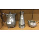 A pewter jug etc.