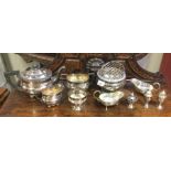 A collection of plated ware.