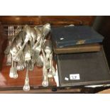 A collection of silver plated cutlery etc,
