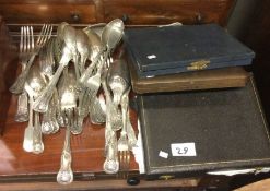 A collection of silver plated cutlery etc,