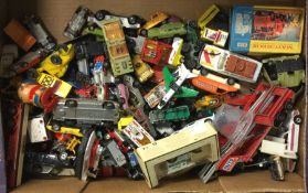 A box of old toys and cars.