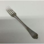 An 18th Century Dutch silver fork. Approx. 12 gram