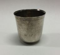 An early 18th Century French silver tumbler cup wi