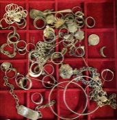 A large quantity of silver rings, bracelets etc. E
