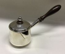 A large heavy William IV silver brandy pan with wo