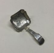A square bowl silver caddy spoon. London 1817. App