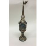 A Judaica English silver spice tower. Approx. 94 g