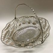 A large decorative George III silver basket with v
