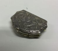 An early 18th Century English silver hinged top sn