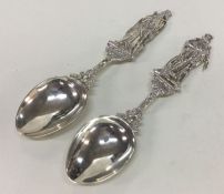 OF ROYAL INTEREST: A pair of silver servers bearin