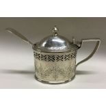 A fine Victorian pierced silver mustard pot with e