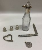 A Georgian silver cruet bottle together with a fru