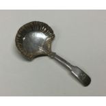 A George II silver caddy spoon. Birmingham 1816. B