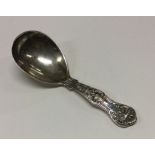 A Victorian silver Kings' pattern caddy spoon. Lon